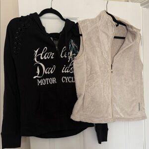 Harley-Davidson Black and Cream Vest Set